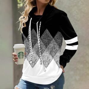 Black and White Long Sleeve Sweatshirt