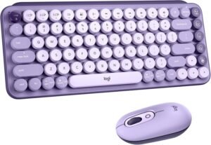 Logitech POP Keys Mechanical Wireless Keyboard with Customizable Emoji Keys, Durable Compact Design, Bluetooth or USB Connectivity, Multi-Device, OS Compatible - Cosmos