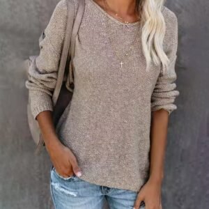 Champagne Plain Long Sleeve Top