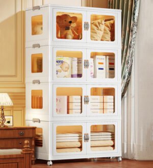 Joybos® Foldable Storage Box with Wheels and Lid F100