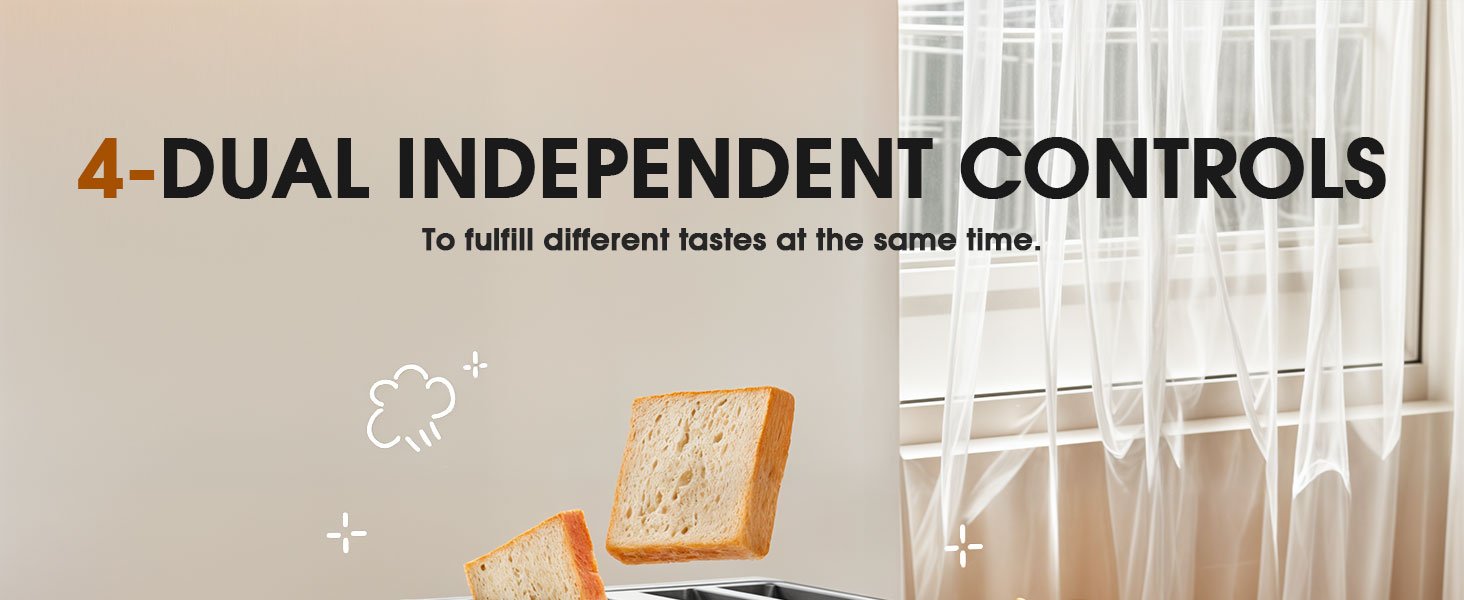 Touch Screen Toaster 4 Slice Wide Slot